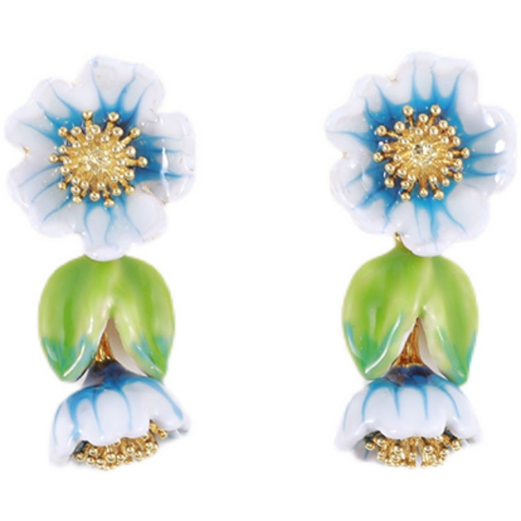 Retro Design Flower Earrings