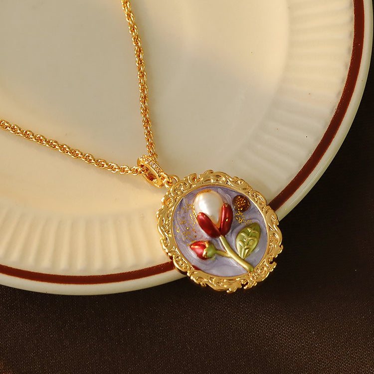 Pearl Flower Necklace Pendants