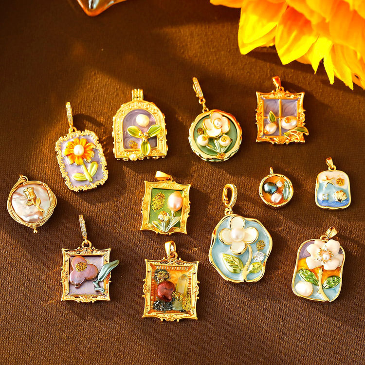 Pearl Flower Necklace Pendants