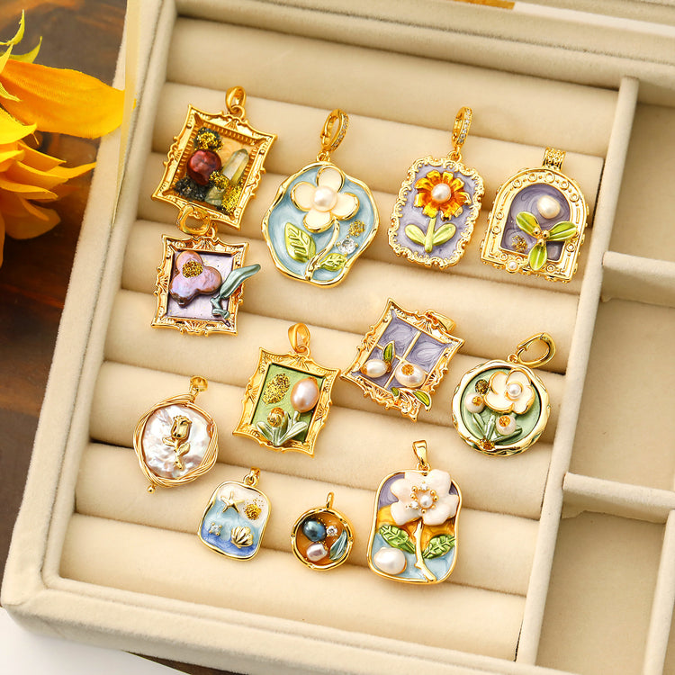 Pearl Flower Necklace Pendants